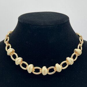 Anne Klein Gold-Tone & White Enamel Toggle Necklace 18 Inches